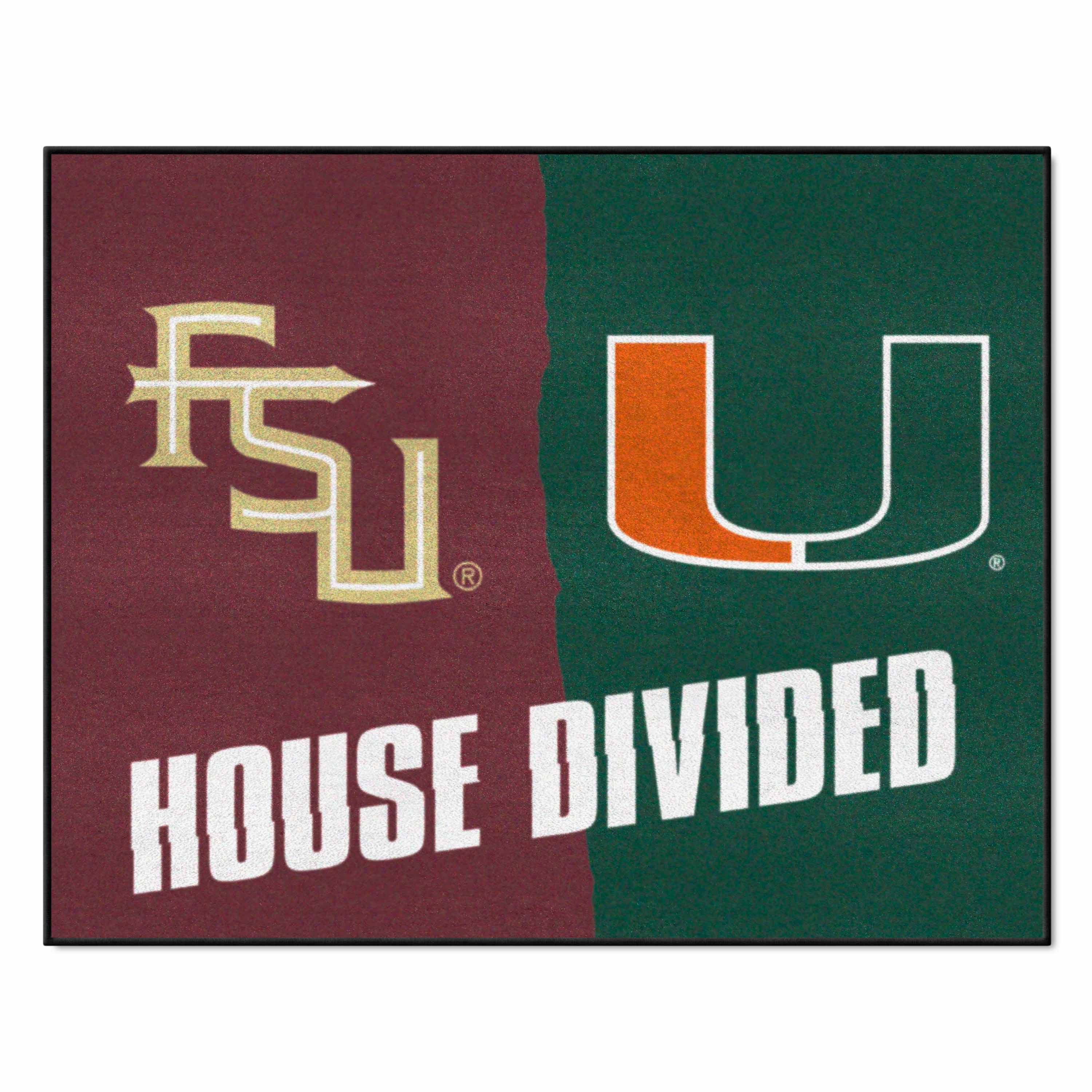 House Divided - Florida State / Miami House Divided House Divided Rug - 34 in. x 42.5 in. - House Divided - Florida State / Miami