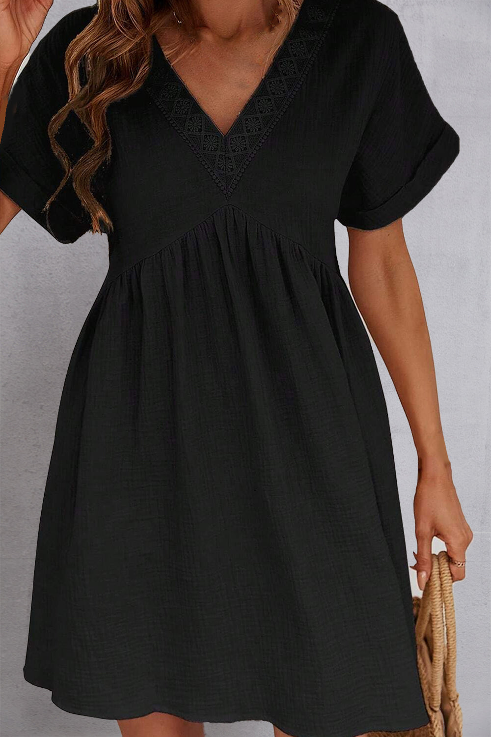 V-Neck Short Sleeve Dress - Flyclothing LLC