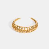 18K Gold-Plated Stainless Steel Cutout Bracelet - Trendsi