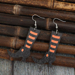 Alloy Wooden Boots Earrings - Trendsi