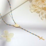 Stainless Steel Beaded Cross Necklace - Flyclothing LLC