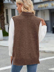 Cable Knit V-Neck Sweater Vest - Trendsi