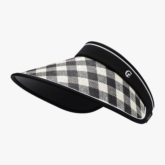 Plaid Natural Grass Adjustable Sun Hat Trendsi