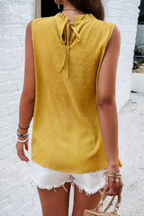 Swiss Dot Round Neck Tank Trendsi