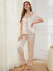 Contrast Piping Pocketed Top and Pants Lounge Set - Trendsi