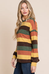 BOMBOM Multi-Color Striped Knit Top - Trendsi