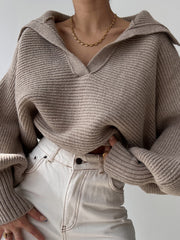 Johnny Collar Long Sleeve Sweater - Trendsi