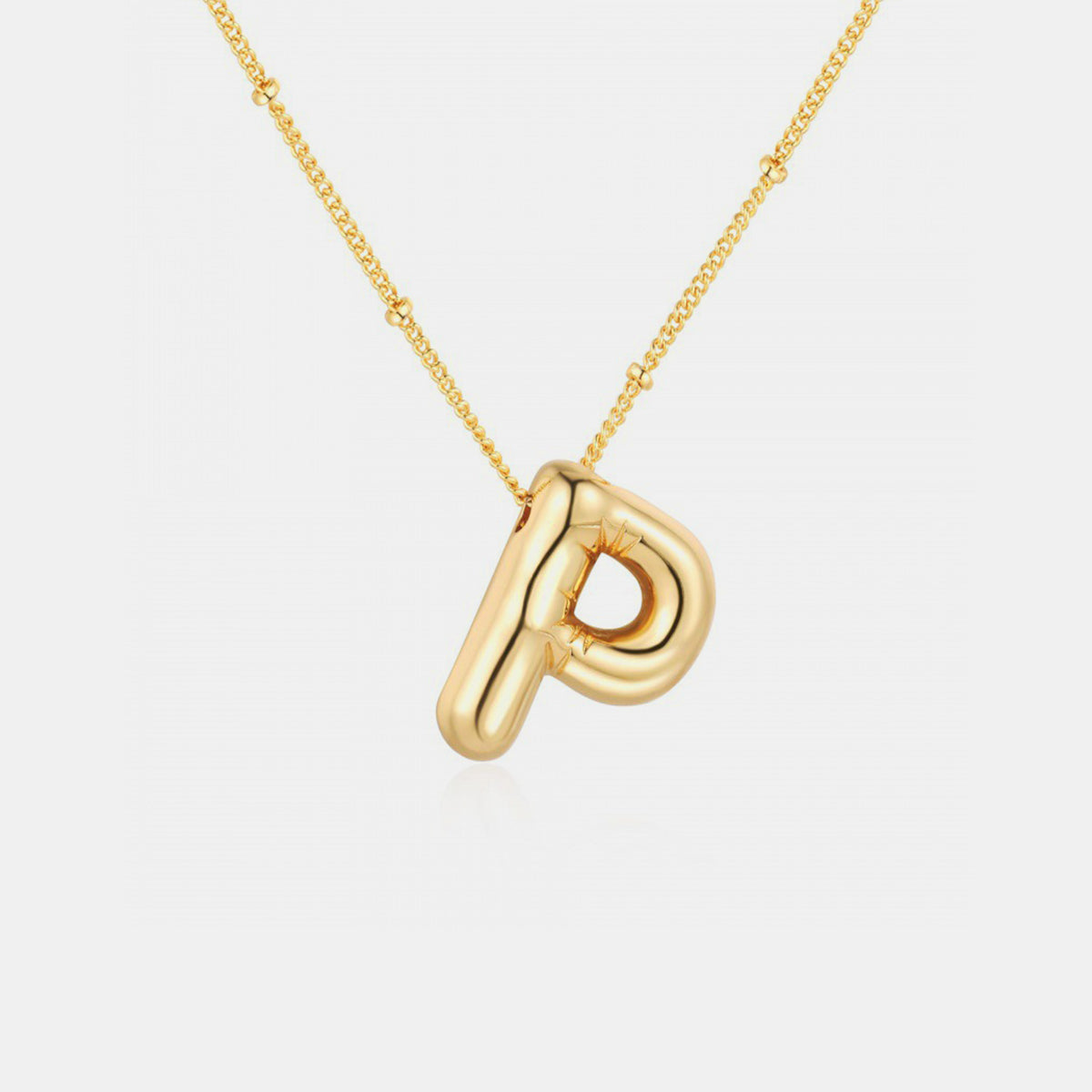 Gold-Plated Letter Pendant Necklace Trendsi