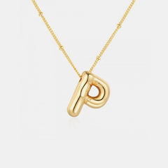 Gold-Plated Letter Pendant Necklace - Trendsi