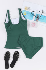 Square Neck Wide Strap Tankini Set Trendsi