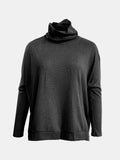 Full Size Waffle Knit Turtleneck Long Sleeve T-Shirt - Trendsi