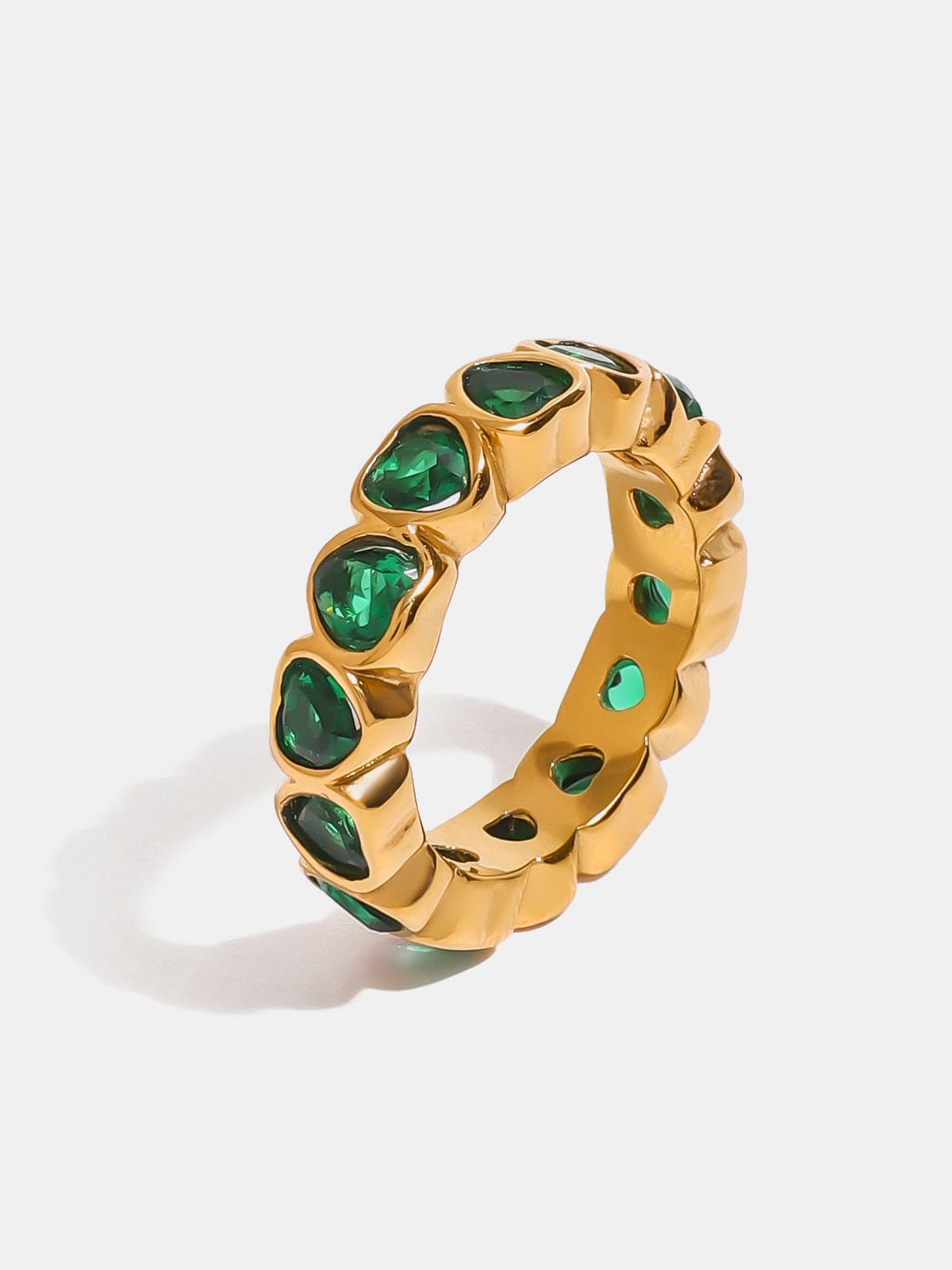 18K Gold-Plated Inlaid Zircon Ring - Trendsi