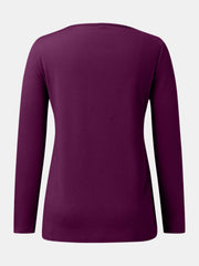 Full Size Scoop Neck Long Sleeve T-Shirt - Trendsi