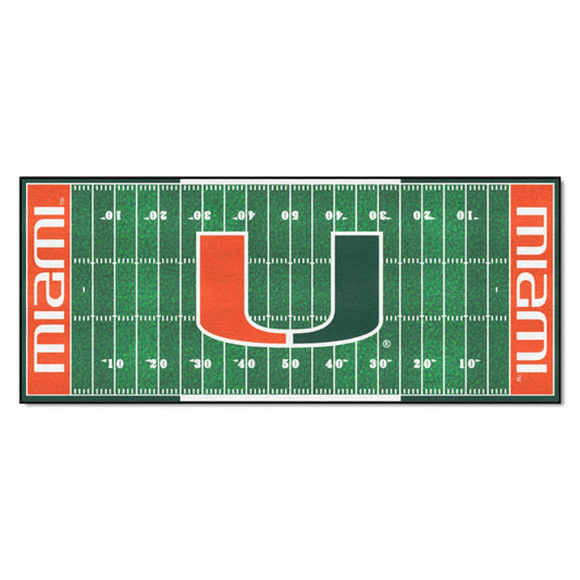 Miami Hurricanes Field Runner Mat - 30in. x 72in.