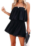 Ruched Spaghetti Strap Romper - Flyclothing LLC