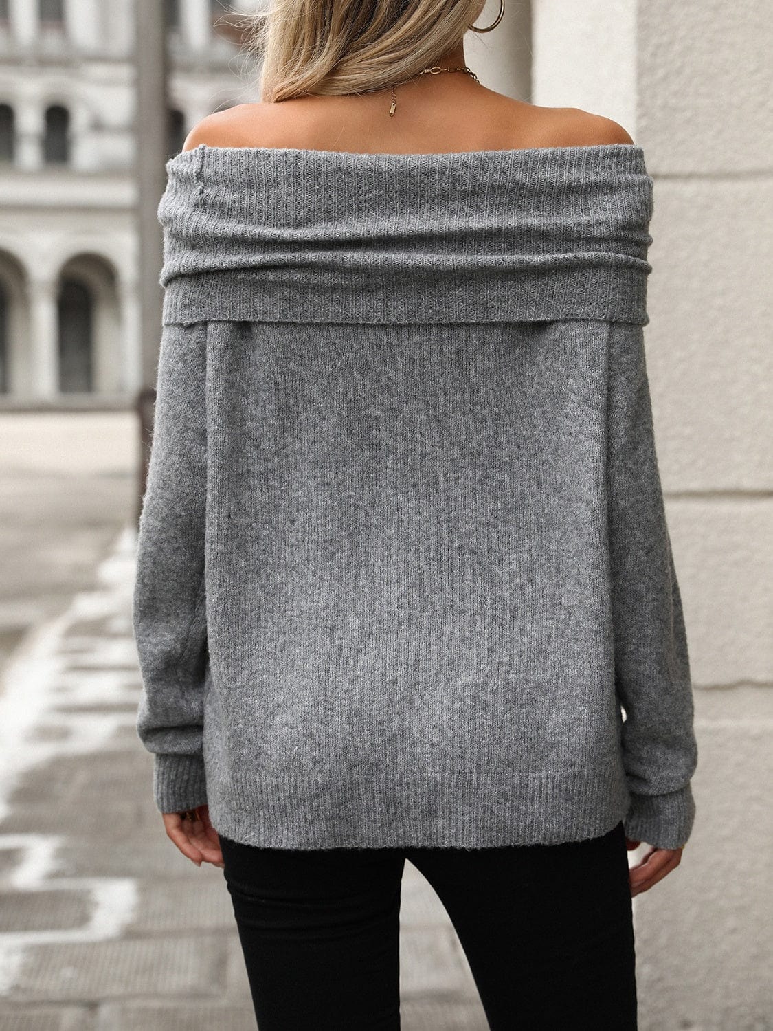 Turtleneck Long Sleeve Sweater - Trendsi