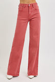 RISEN Full Size High Rise Tummy Control Wide Leg Jeans - Trendsi