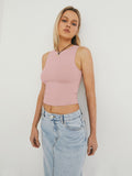 Round Neck Cropped Tank - Trendsi