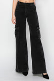 Risen Full Size High Rise Wide Leg Cargo Jeans - Trendsi