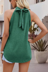 Tied Cutout Grecian Neck Tank - Flyclothing LLC