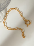 18K Gold-Plated Stainless Steel Chain Bracelet - Trendsi