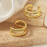 Gold-Plated Czech Diamond Double-Layered Ring - Flyclothing LLC