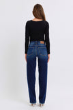 Judy Blue Full Size Raw Hem Straight Leg Jeans - Trendsi