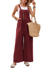 Full Size Square Neck Wide Strap Overalls - Trendsi