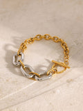 18K Gold-Plated Stainless Steel Chain Bracelet - Trendsi