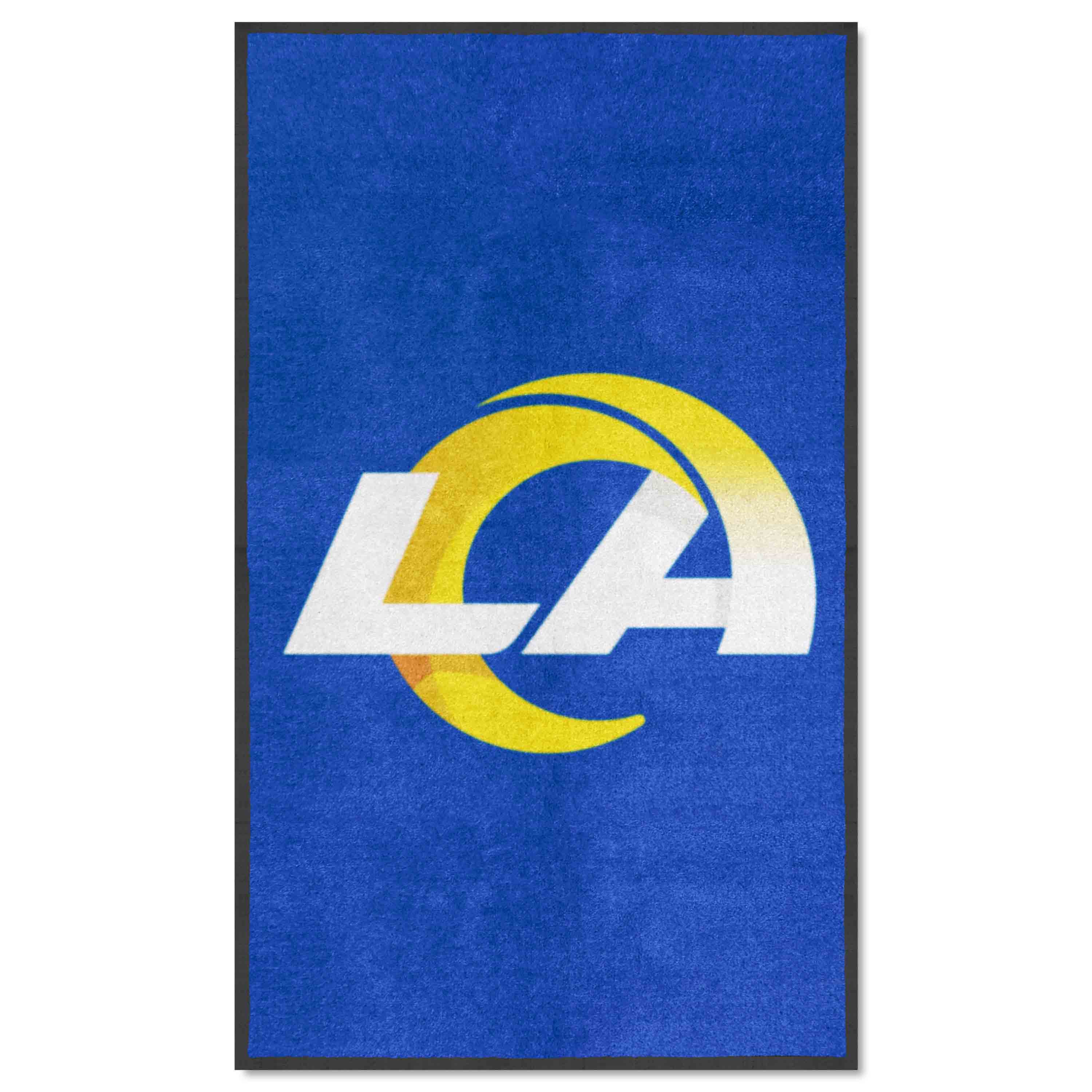 Los Angeles Rams 3X5 High-Traffic Mat with Durable Rubber Backing - Portrait Orientation