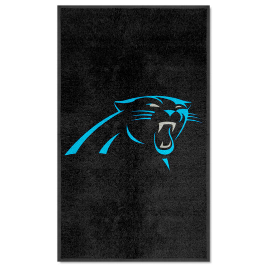 Carolina Panthers 3X5 High-Traffic Mat with Durable Rubber Backing - Portrait Orientation - Carolina Panthers