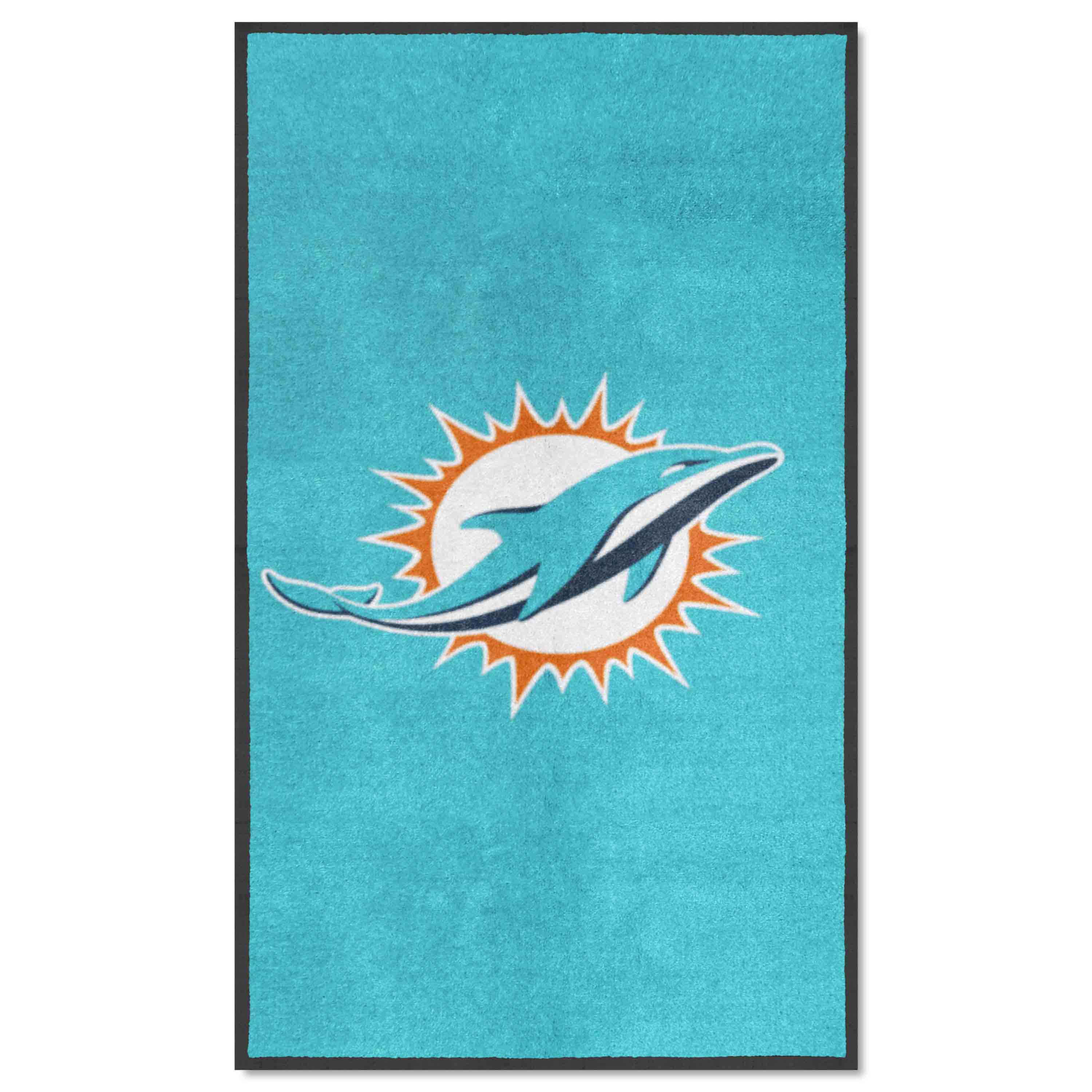 Miami Dolphins 3X5 High-Traffic Mat with Durable Rubber Backing - Portrait Orientation