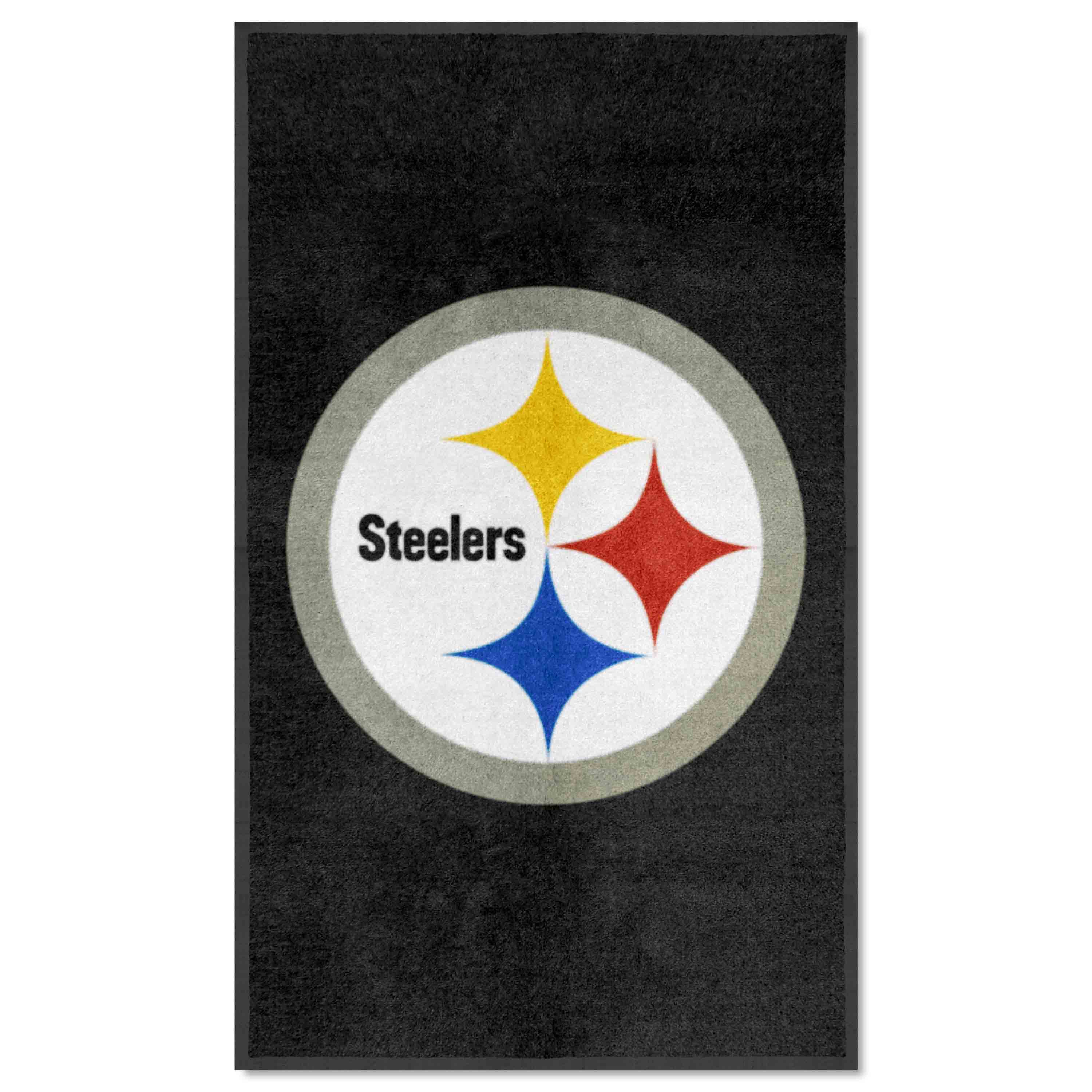 Pittsburgh Steelers 3X5 High-Traffic Mat with Durable Rubber Backing - Portrait Orientation