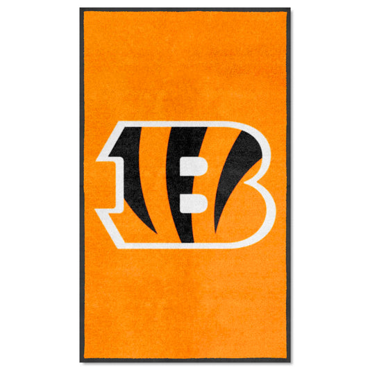 Cincinnati Bengals 3X5 High-Traffic Mat with Durable Rubber Backing - Portrait Orientation - Cincinnati Bengals