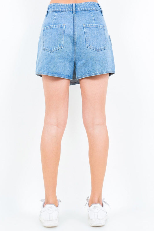 American Bazi Cargo Pocket Denim Skort - Trendsi