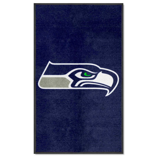 Seattle Seahawks 3X5 High-Traffic Mat with Durable Rubber Backing - Portrait Orientation