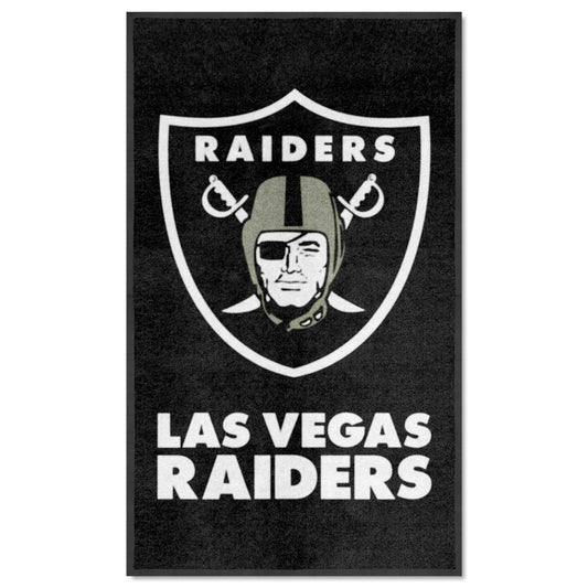 Las Vegas Raiders 3X5 High-Traffic Mat with Durable Rubber Backing - Portrait Orientation