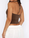 Lace Detail Halter Neck Cami Trendsi