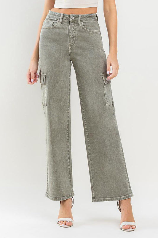 Vervet by Flying Monkey 90's Super High Rise Cargo Jeans Trendsi