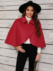 Collared Neck Cropped Cape - Trendsi