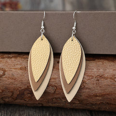 PU Leather Leaf Shape Earrings - Trendsi