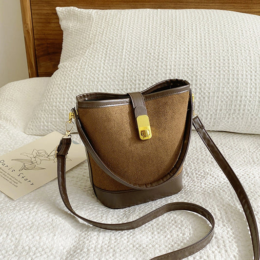 PU Leather Bucket Crossbody Bag - Trendsi