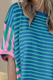 Striped Round Neck Half Sleeve T-Shirt Trendsi