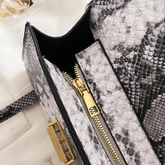 PU Leather Snakeskin Print Crossbody Bag - Trendsi