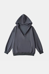 Basic Bae Air Scuba Kangaroo Pocket Long Sleeve Hoodie - Trendsi