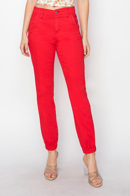 RISEN Full Size High Waisted Jogger Jeans - Trendsi