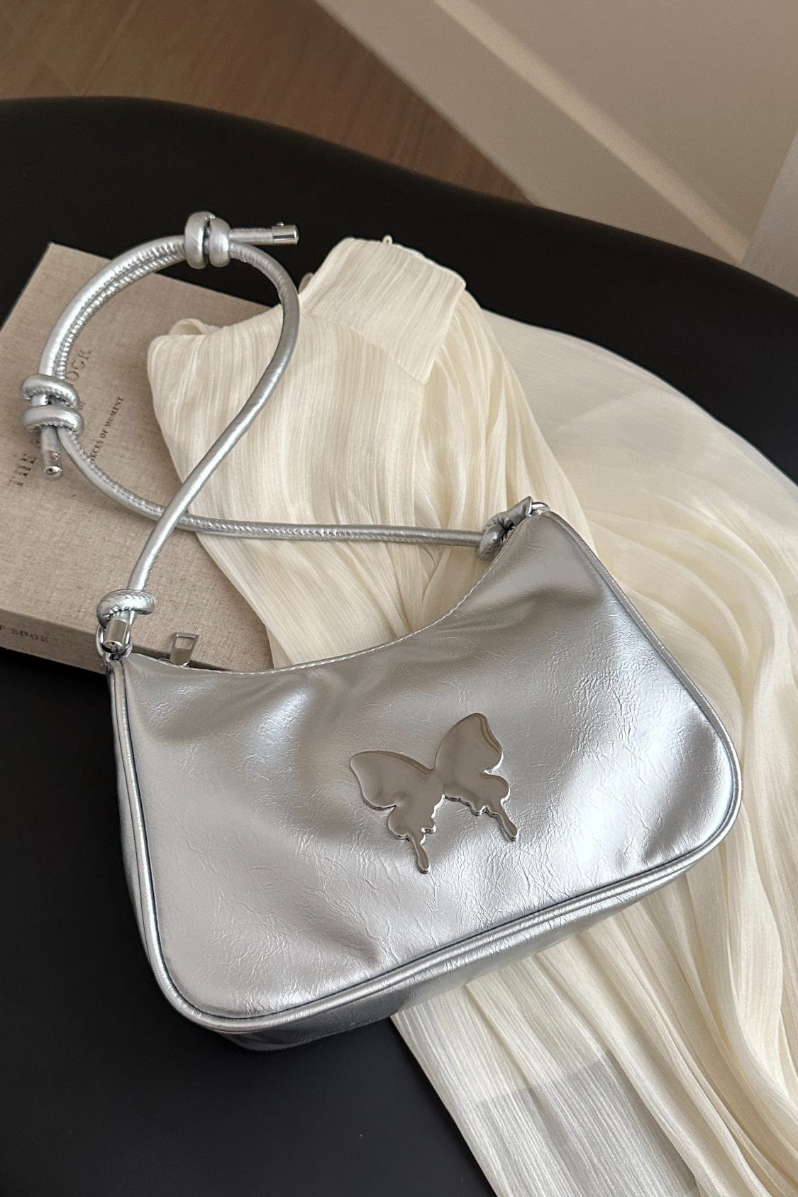 Butterfly PU Leather Knotted Strap Shoulder Bag - Trendsi