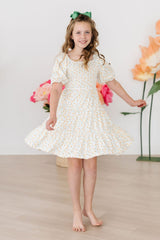 Marvelous Marigolds Smocked Ruffle Dress