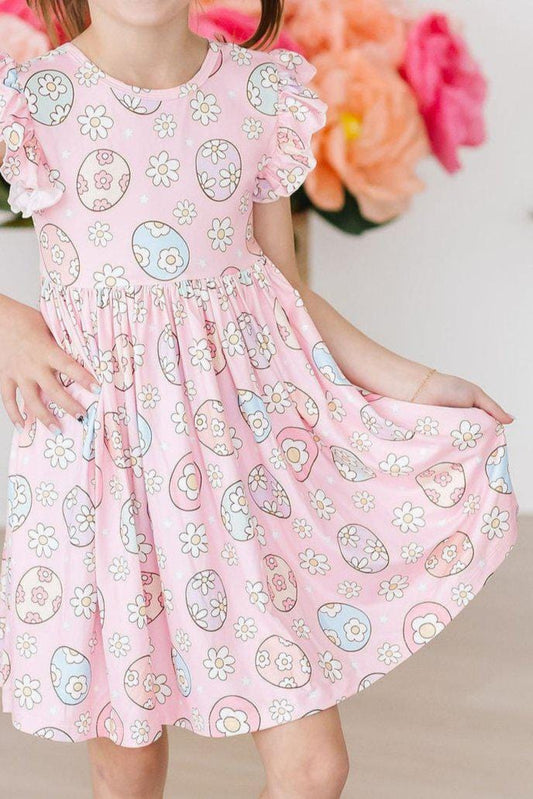 Easter Egg Hunt Flutter Sleeve Twirl Dress - Mila & Rose ®