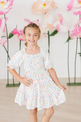 Hoppy Easter Smocked Ruffle Dress